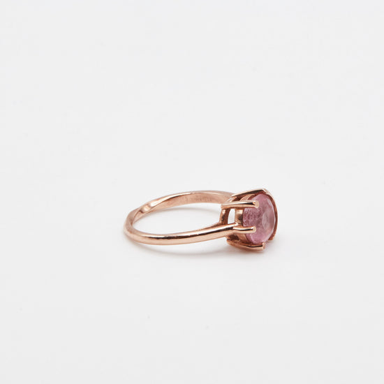 Load image into Gallery viewer, Pink Tourmaline Half Bezel Ring
