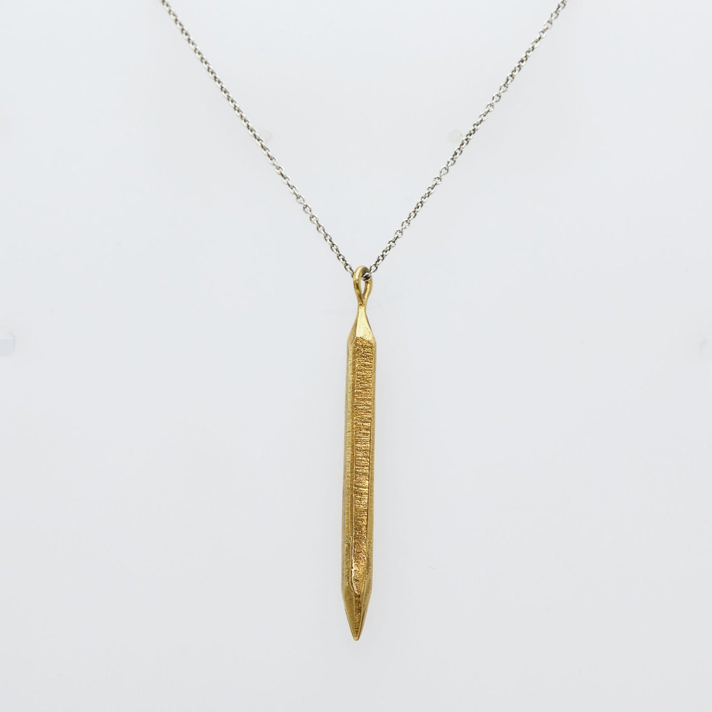 Load image into Gallery viewer, Brass pendulum pendant on white background
