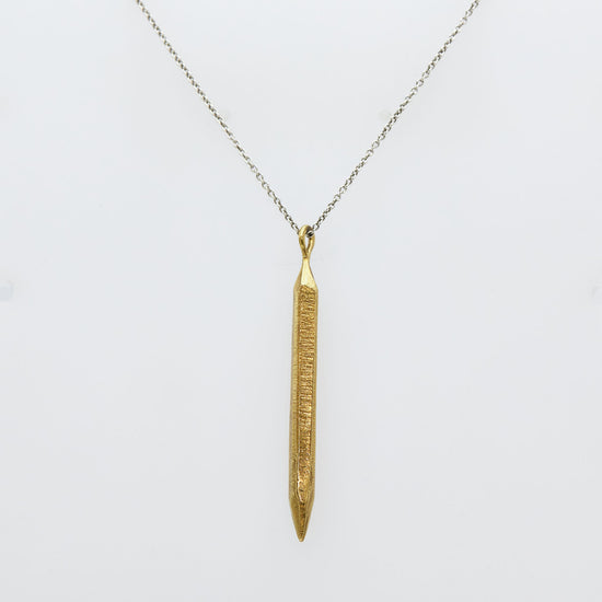 Load image into Gallery viewer, Brass pendulum pendant on white background

