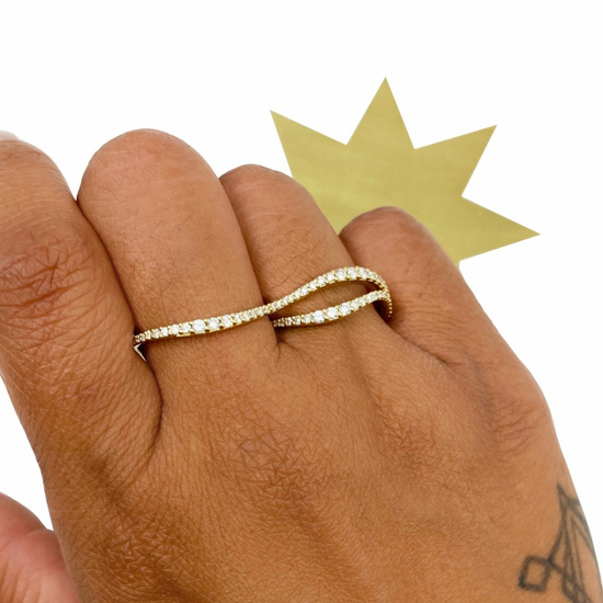 Double Finger Diamond Ring