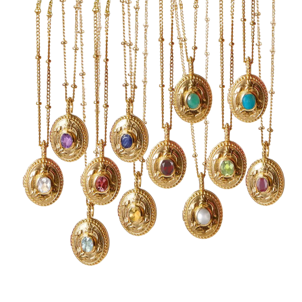 Gemstone Locket Necklace