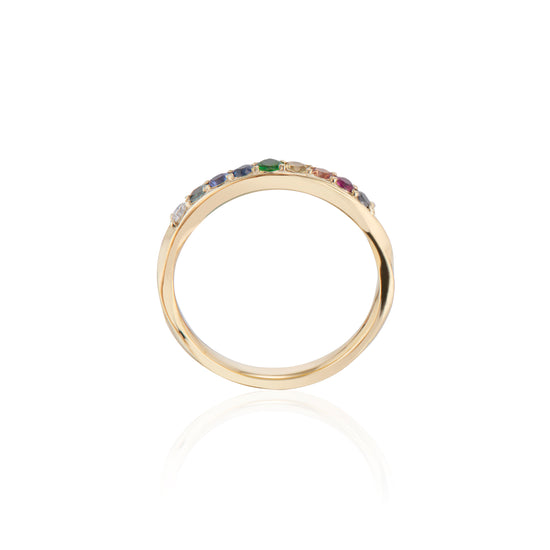 the harmony rainbow ring front view on white background