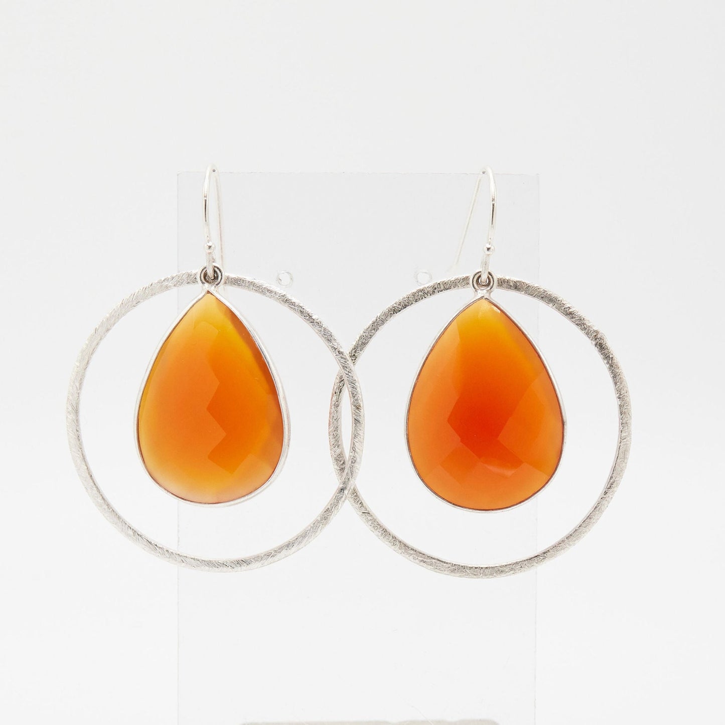 Orange Carnelian Drop Earrings