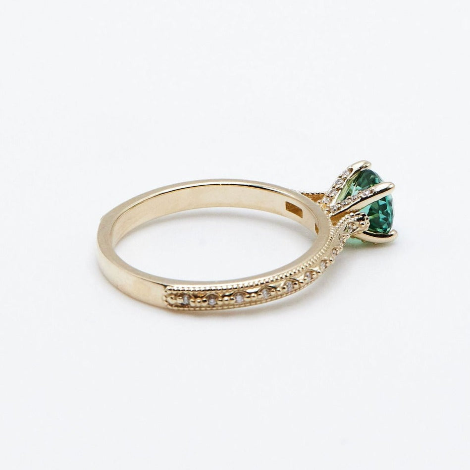 Load image into Gallery viewer, Victorian Tourmaline Engagement Ring
