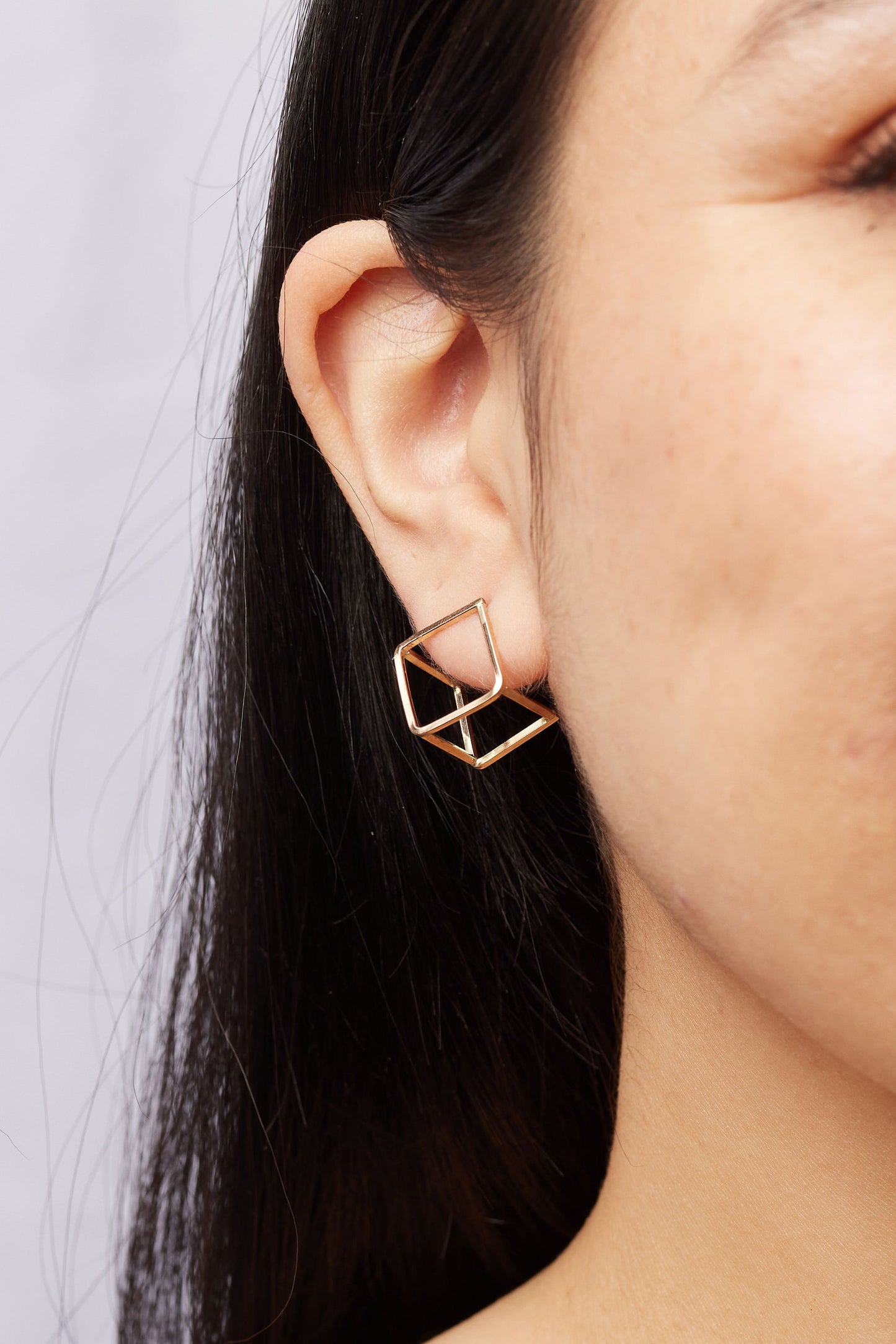 Small Gold Nabi Cube Earrings