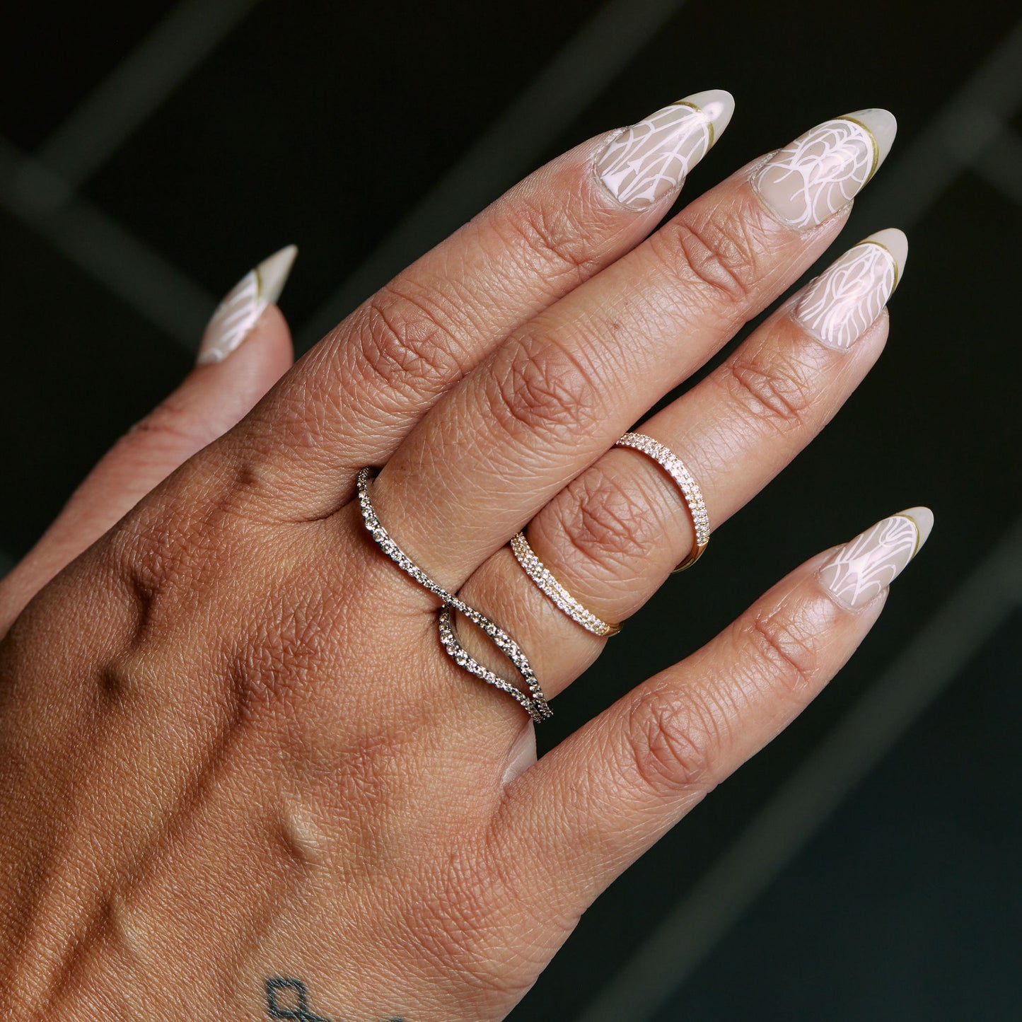 Double Finger Diamond Ring