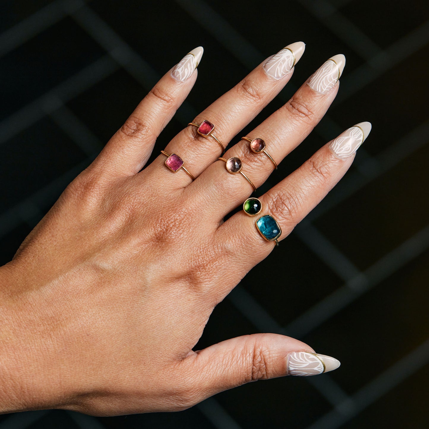 Square Pink Tourmaline Ring