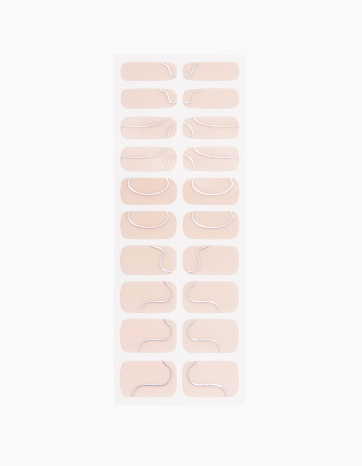 Load image into Gallery viewer, Sheer nail wraps with silver accents on white background.
