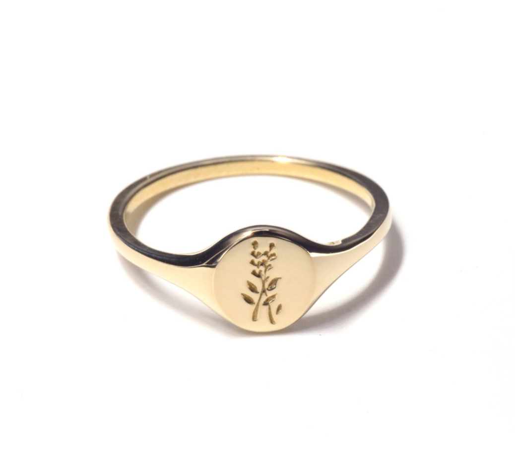 Load image into Gallery viewer, Mini Floral Signet Ring
