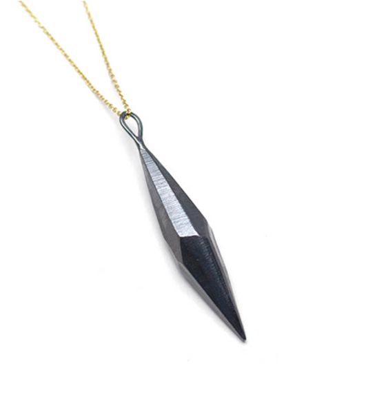 Oxidized Crystal Pendant