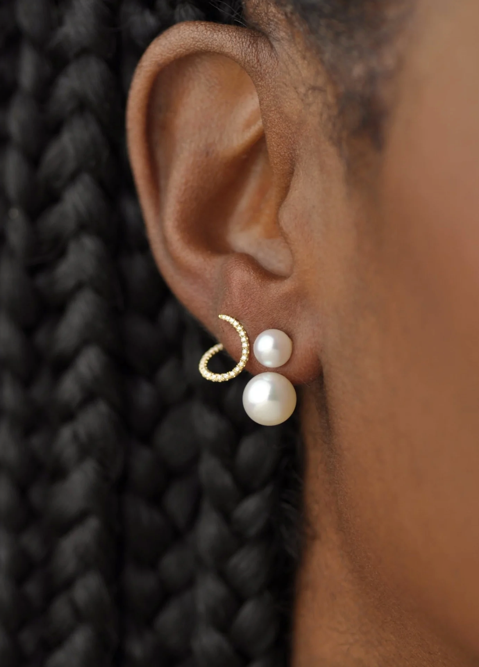 Double Pearl Dangle Earrings | Dangle Pearl Earring Jackets with Sterl –  Huge Tomato