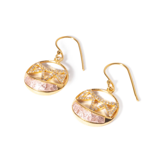 Load image into Gallery viewer, angled view of the furaha drop earrings on white background
