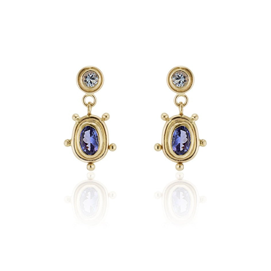 Tanzanite Aquamarine Earrings
