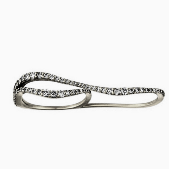 Double Finger Diamond Ring