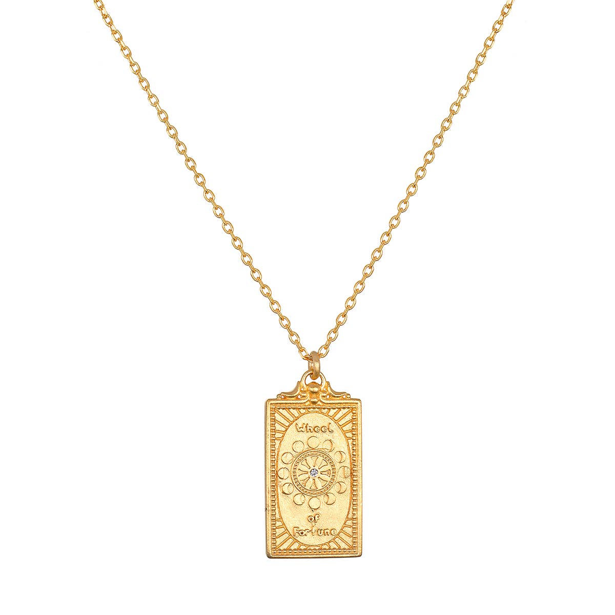 18" Wheel of Fortune tarot card necklace