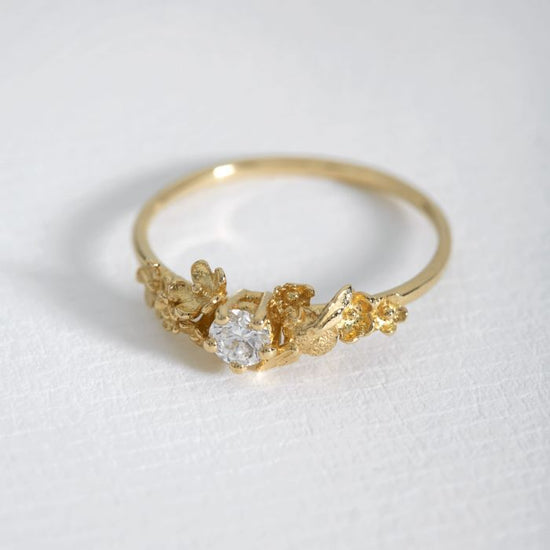 Load image into Gallery viewer, Beekeeper Garden Ring with Diamond
